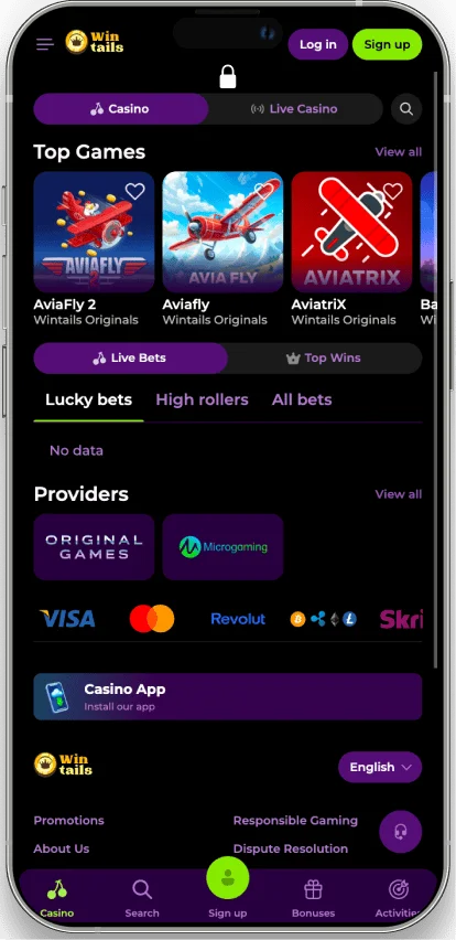 Wintails application